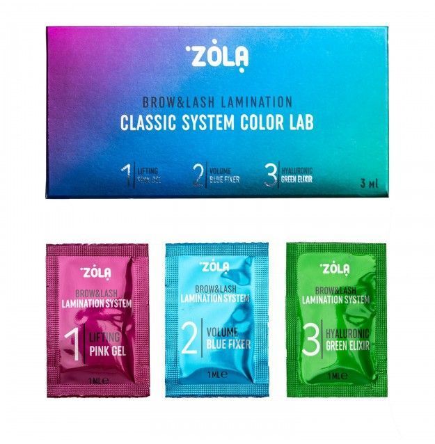 Набір для ламінування ZOLA - Brow&Lash Classic System Color Lab - 1,2,3 склад в САШЕ 0135 фото