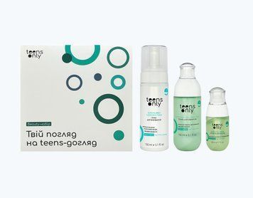 Набір доглядової косметики для підлітків teens only SUPER-BUBBLY для комбінованої шкіри з проявами висипань 11+ 1196 фото