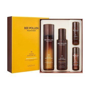 Набір для обличчя Missha Bee Pollen Renew Skincare Set (тонер для обличчя, 150 мл + емульсія для обличчя, 130 мл + тонер для обличчя, 30 мл + емульсія для обличчя, 30 мл) 1272 фото