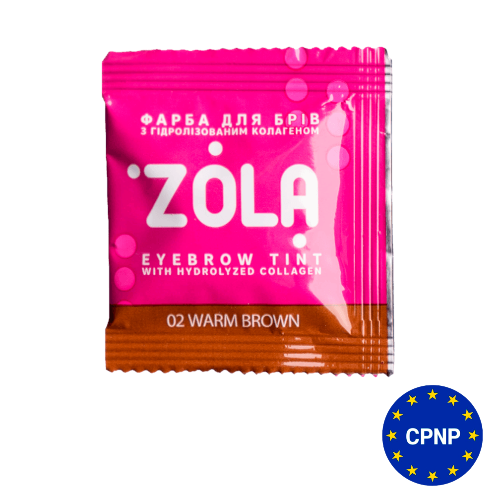 ZOLA Фарба (02) WARM BROWN для брів з колагеном у саше 5ml 0067 фото