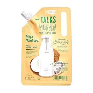 Нічна живильна маска для обличчя Missha Talks Vegan Squeeze Pocket Sleeping Mask Mega Nutritious, 10 г 1017 фото