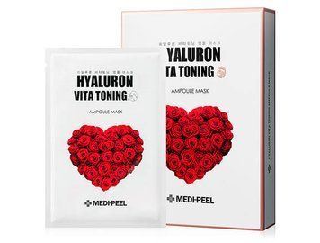 Тканинна маска для вирівнювання тону шкіри з пептидами MEDI-PEEL Hyaluron Vita Toning Ampoule Mask  1128 фото