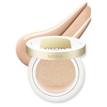 Missha, Glow Cushion, кушон для сяяння шкіри, відтінок № 21 ваніль, 14 г  0433 фото