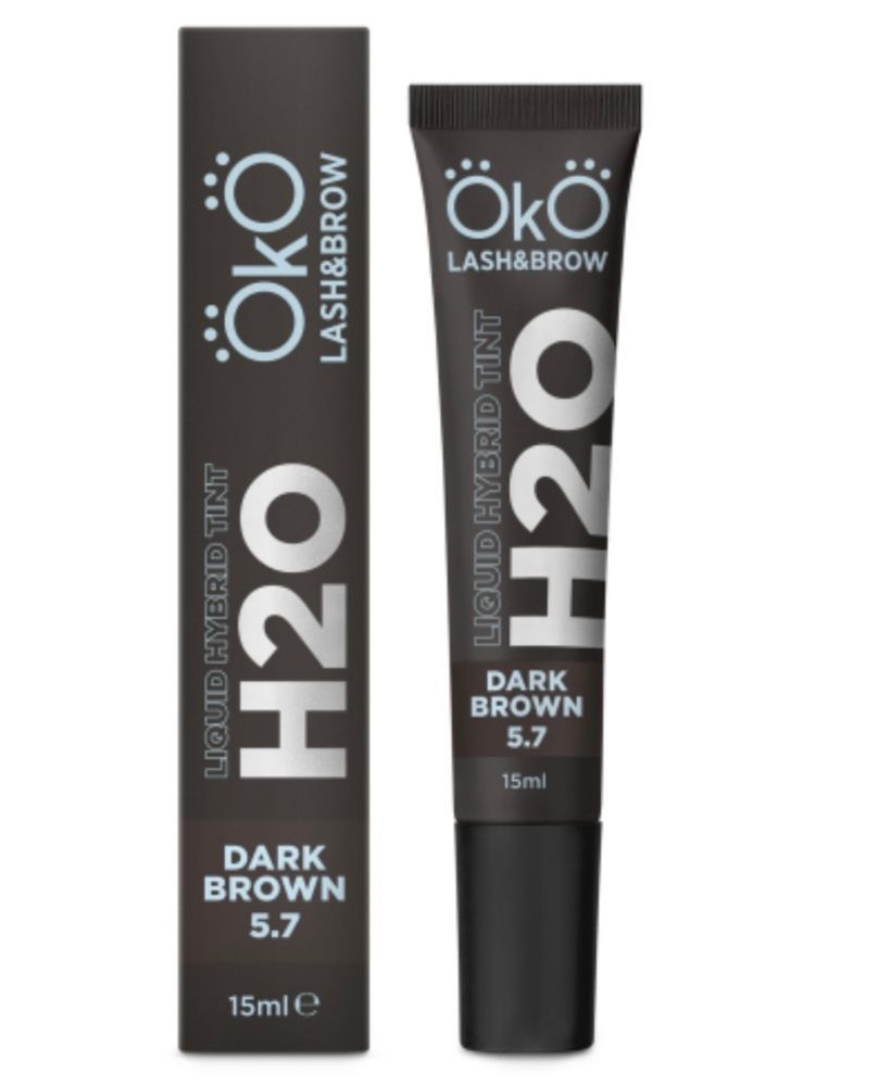 OKO Фарба для брів та вій H20 Liquid Hybrid Dark Brown 5.7 , 15 мл 0787 фото